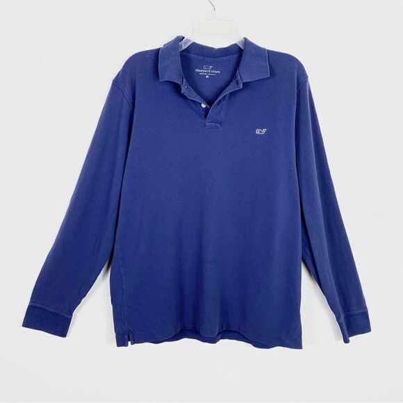 Vineyard Vines Navy Long Sleeve Polo Shirt - Picture 1 of 5